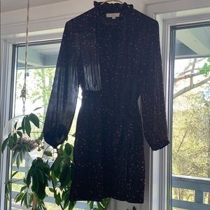 Cute high neck dress in burgundy leopard